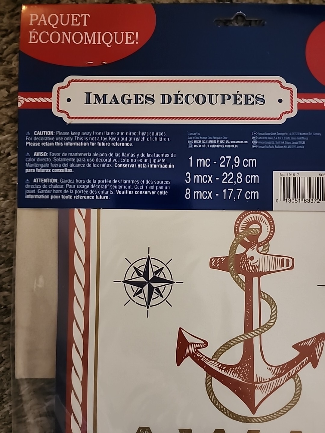 Amscan Nautical Cutouts 12pc Value Pack Party Celebration Various Prints & Sizes