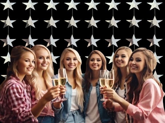 80ft Silver Star Garland 10 Strings Graduation New Years Party Decorations
