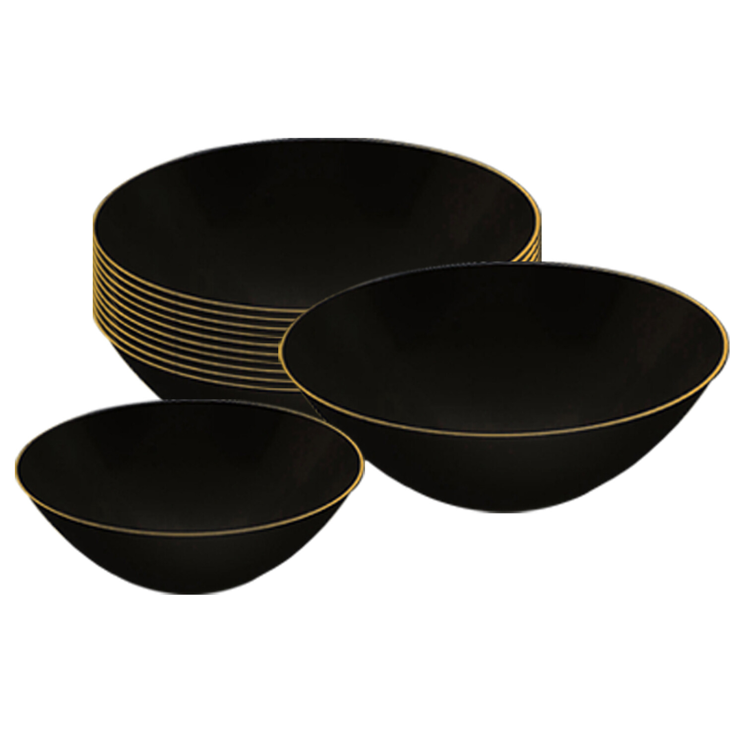 Fancy Organic Round Disposable Plastic Dessert Soup Bowls, Heavy Duty 120 pcs
