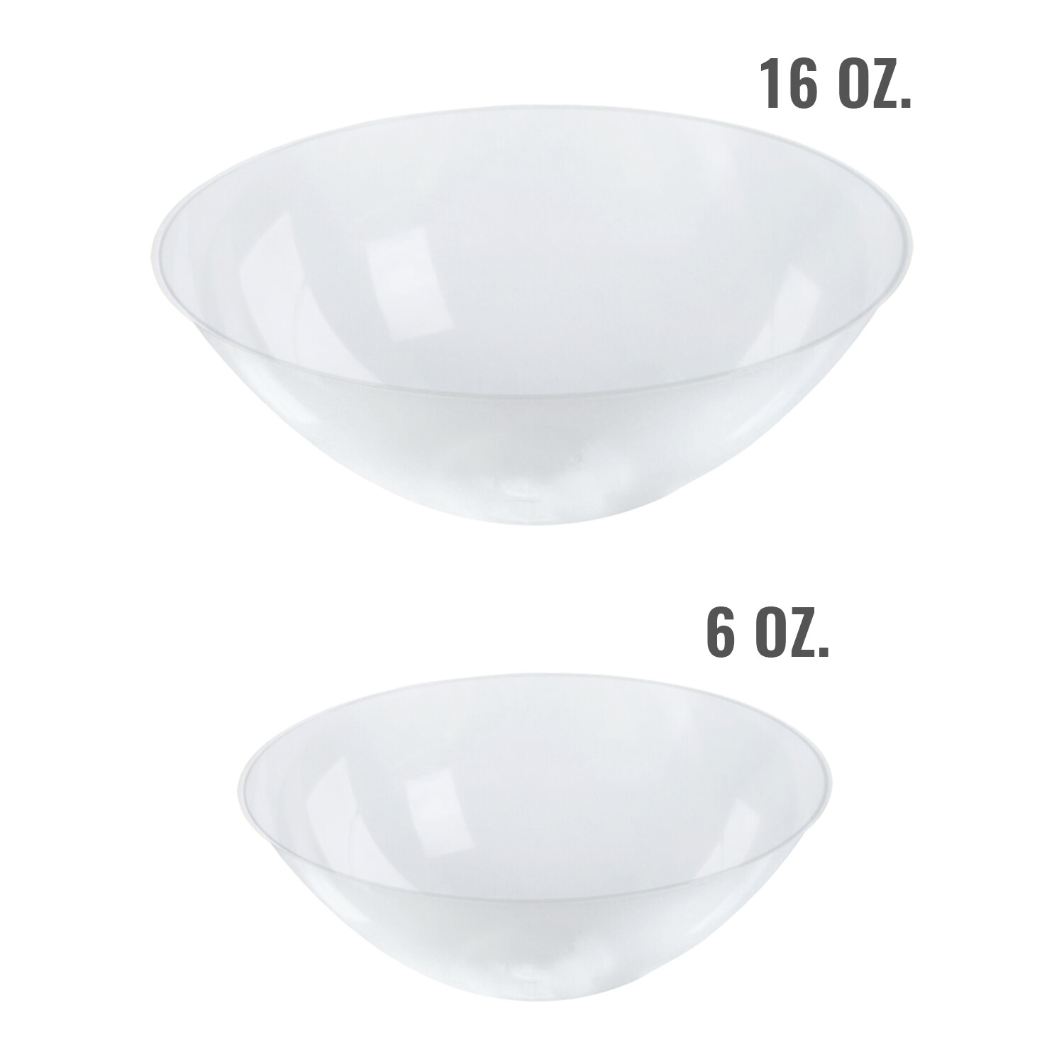 Fancy Organic Round Disposable Plastic Dessert Soup Bowls, Heavy Duty 120 pcs