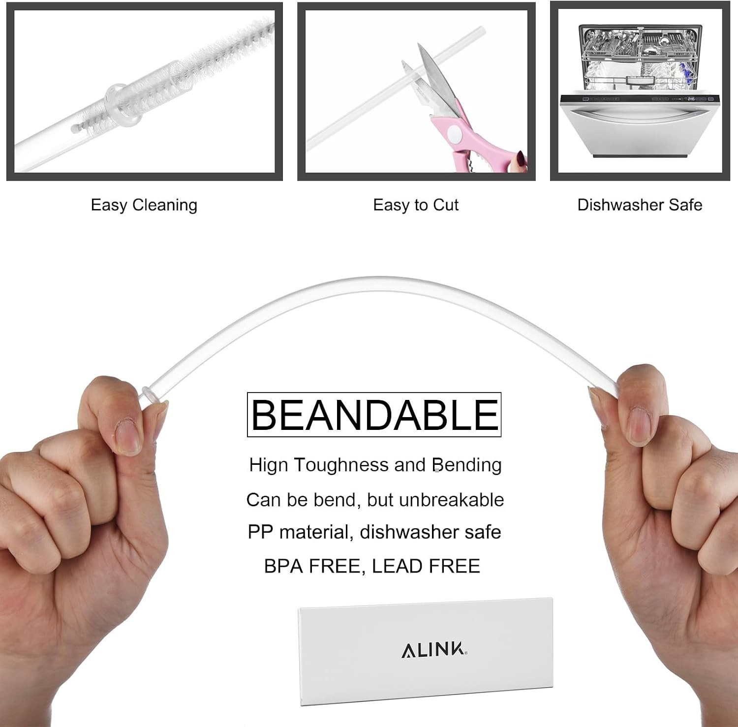 12 Clear Replacement Drink Straws – BPA-Free, Dishwasher Safe for 16-32 oz Cups