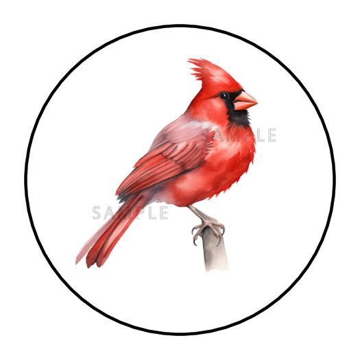 Cardinal Red Bird stickers labels tags envelope seals party favors