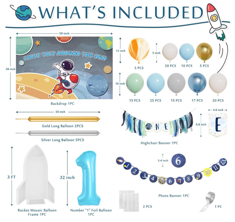 First Trip Around The Sun: 1st Birthday Decorations