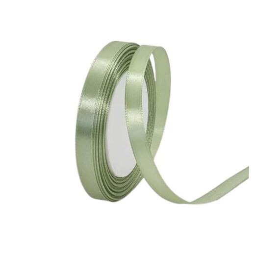 Satin Ribbon 3/8 Inch x 25 Yards, Solid Color Fabric 3/8” x 25 Yards Sage Green