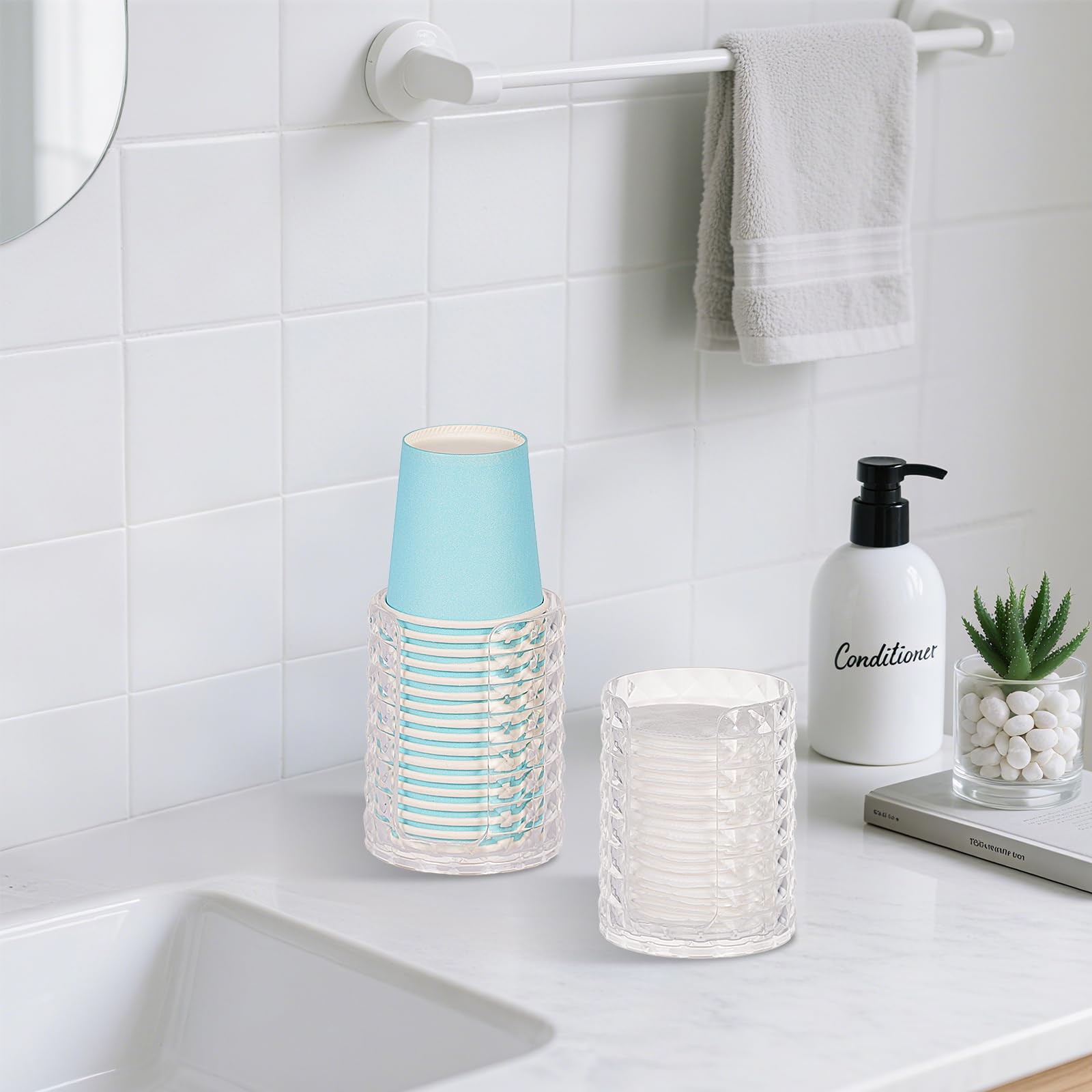 KIMERSE Bathroom Cup Dispenser, Mouthwash Cup Holder for 3oz Small Disposable Ri