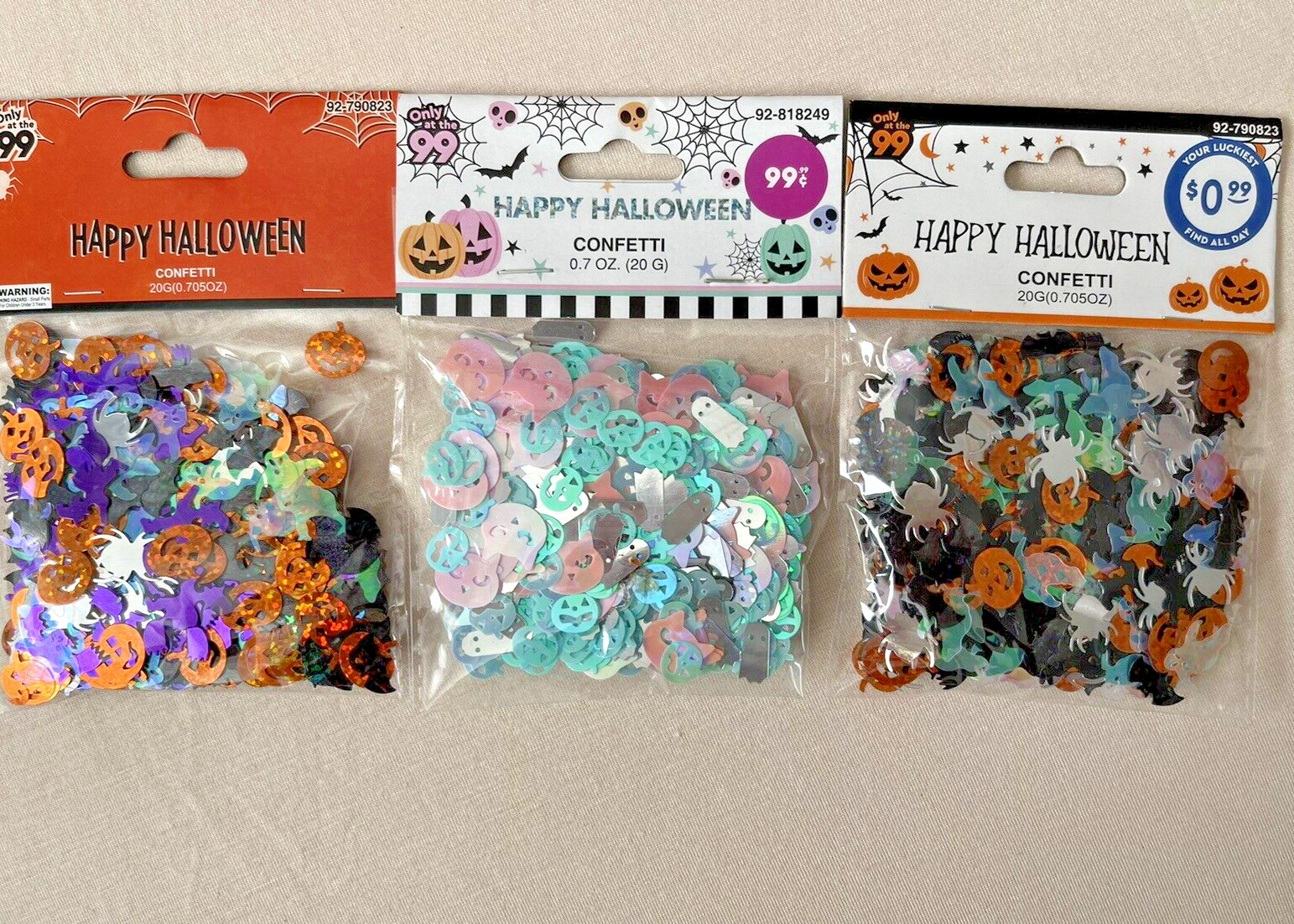 3 Packs Halloween Ghost Table Confetti Sprinkle Sequins Party Decoration Scatter