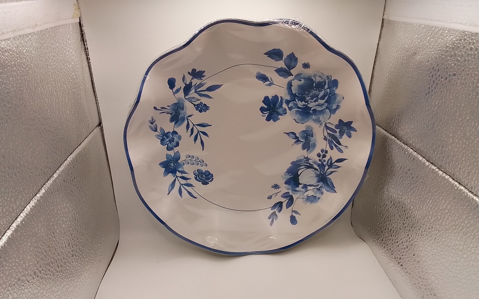 Deep Scalloped Floral All Occasion Disposable Tableware Paper Plates and Napkins