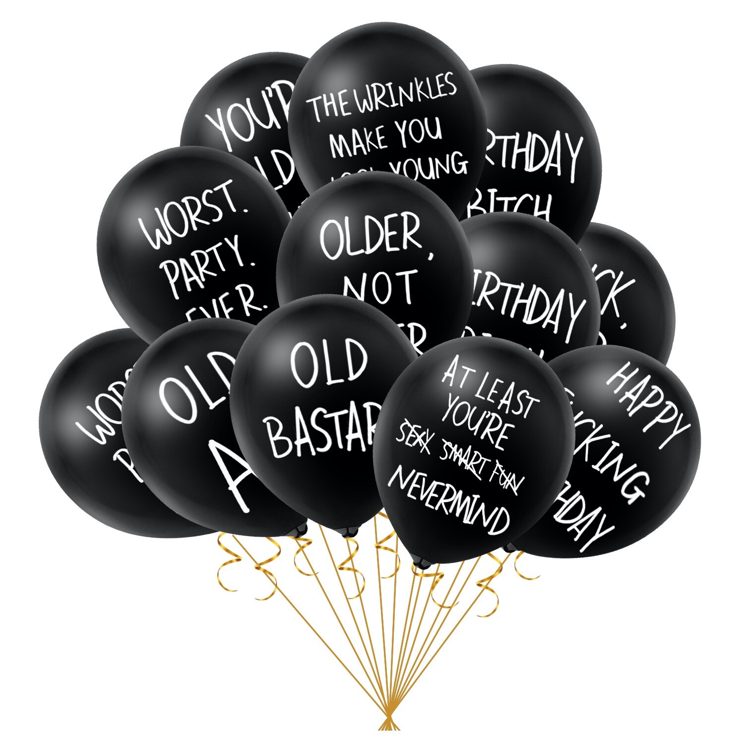 Grumpy Rude x10 Offensive Adult Humour Birthday Latex Balloons Insulting Funny