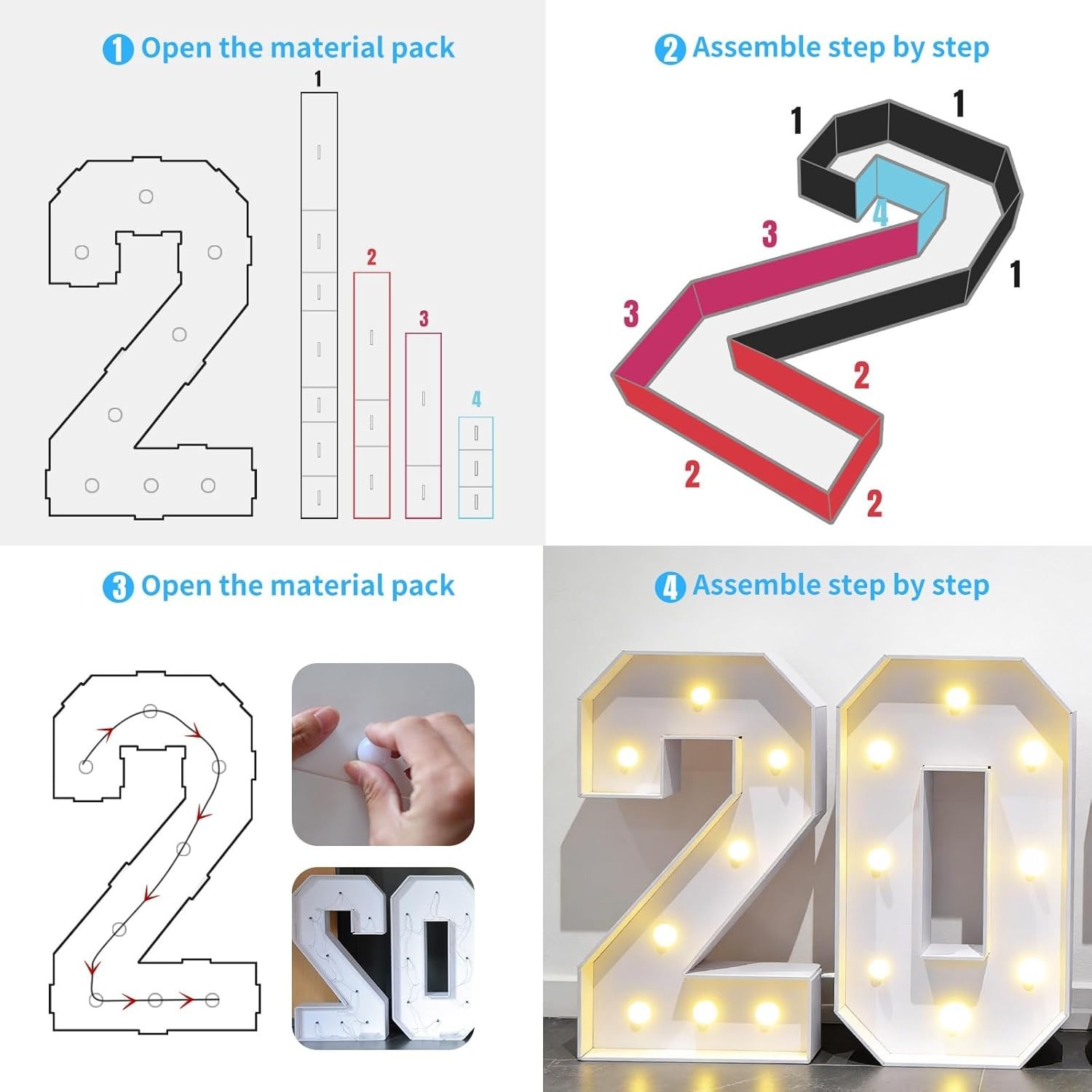 DIY 2.3ft Light Up 2026 Graduation Letters – Perfect for Prom and Ceremonies
