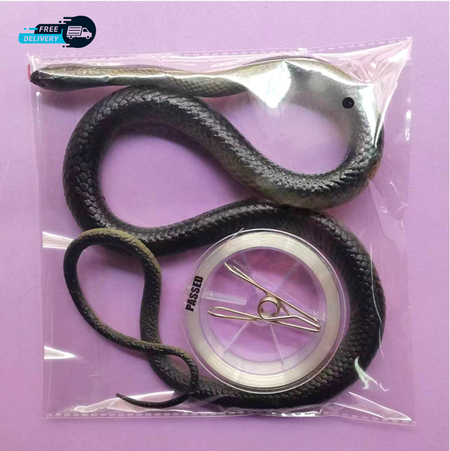 Fake Snake 2025 Snake Prank with String Clip Realistic Rubber Snake