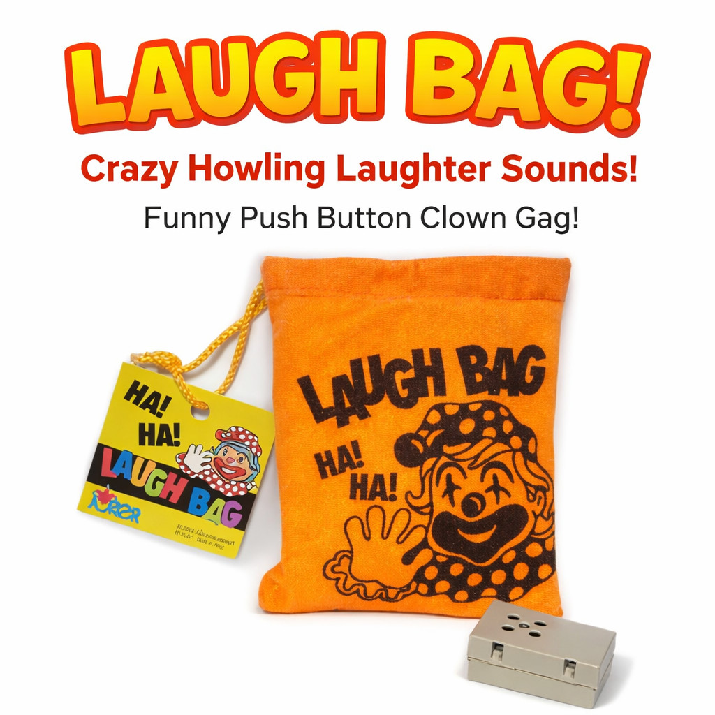 1 LAUGH BAG Laughing Sound Toy Prank Joke Gift Funny HA Box Clown Squeeze Trick