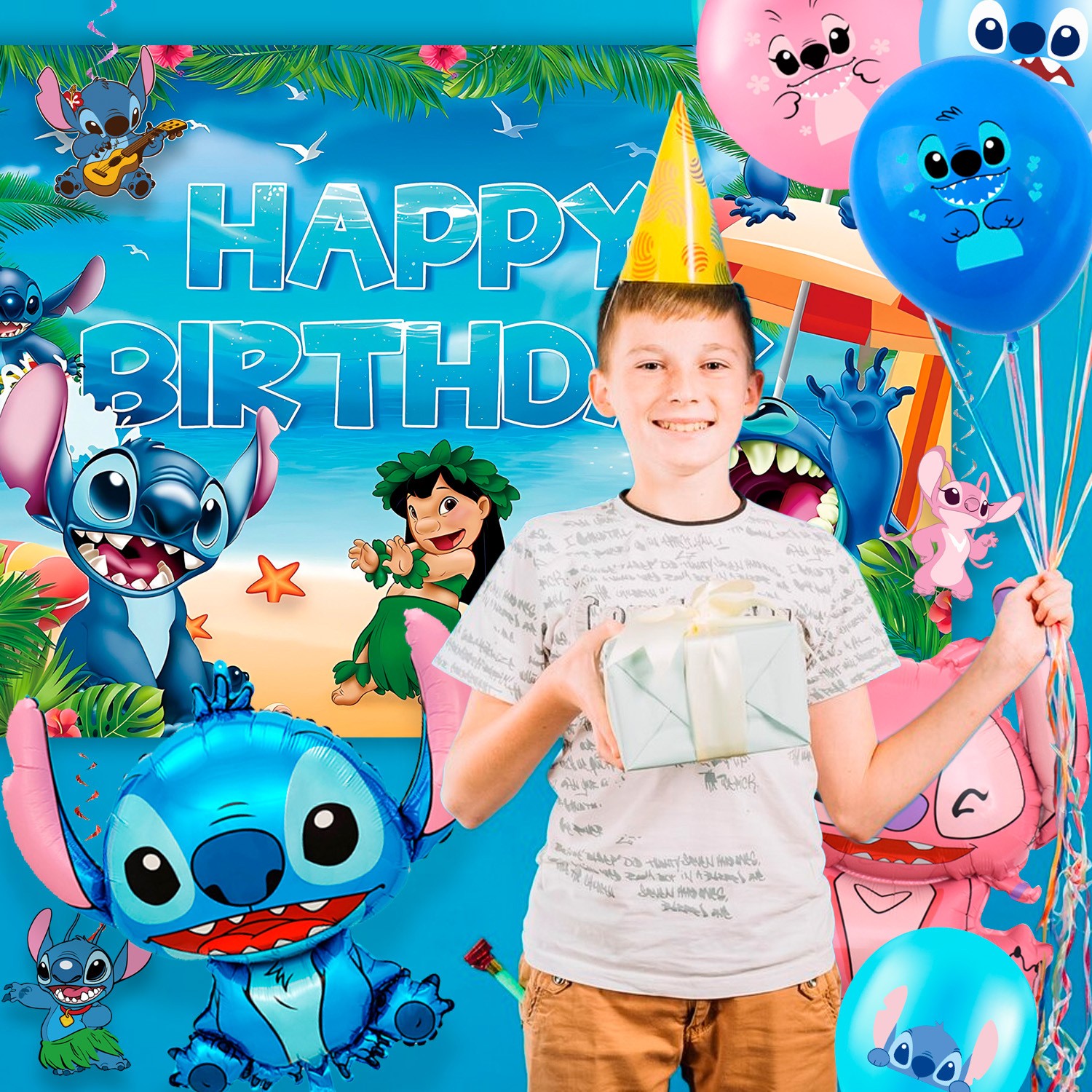 Lilo and Stitch Party Supplies Stitch Birthday Decorations Balloons Set Backdrop
