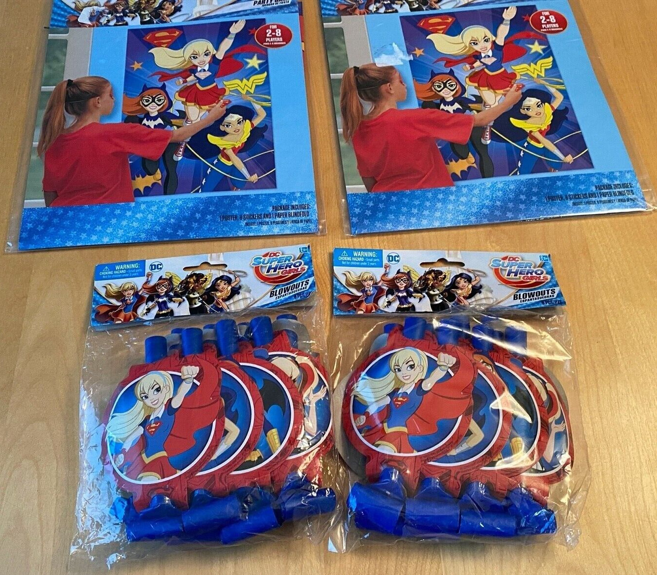 DC MARVEL SUPER HERO GIRLS BLOWOUTS PARTY FAVORS AND GAMES SET OF 2 EACH