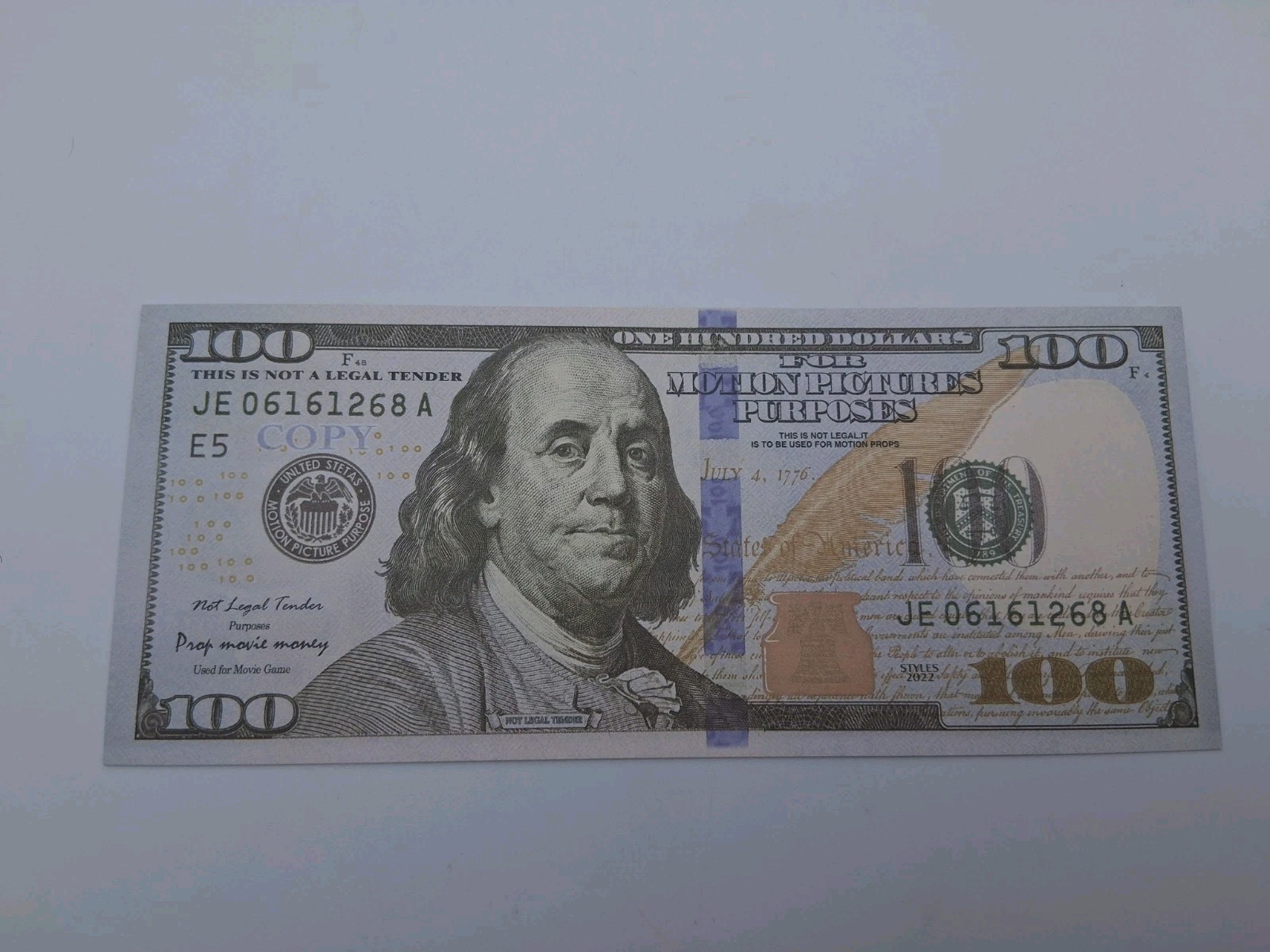 $100 Dollar Bills Prop Motion Picture Money $10,000 Dollars Total FAKE USA SHIP