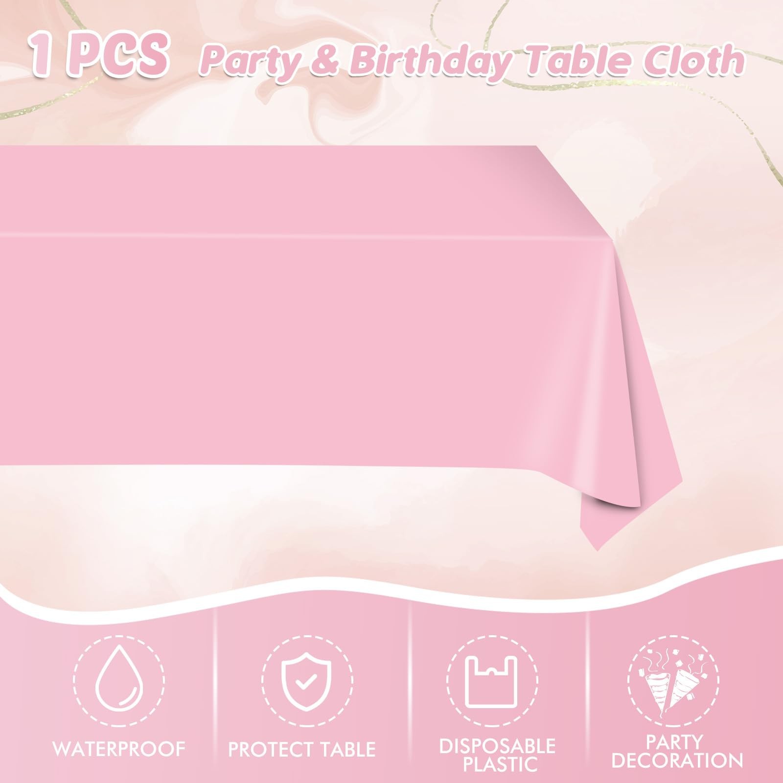 49Pcs Light Pink Birthday Party Decorations 6.5 inches,