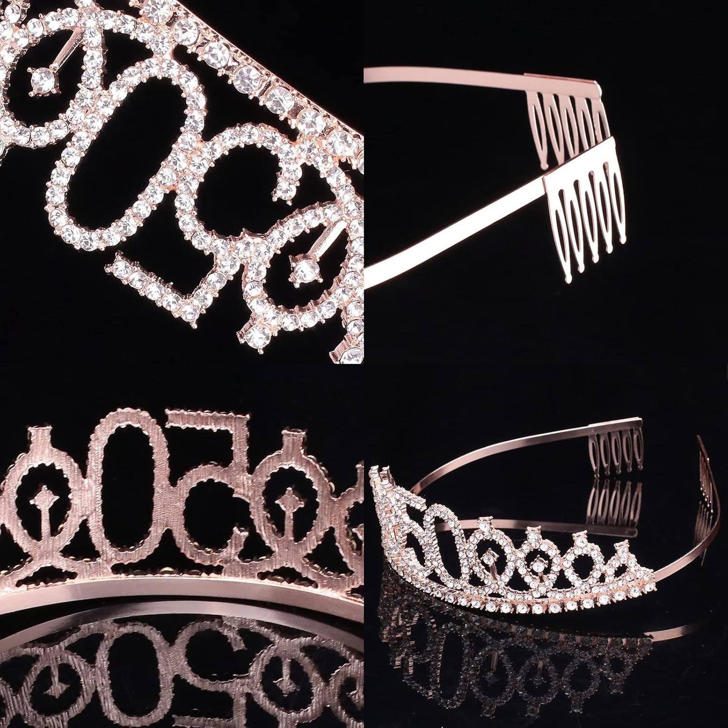 Modern 50th Birthday Sash and Adjustable Rhinestone Crown – Celebration Ready