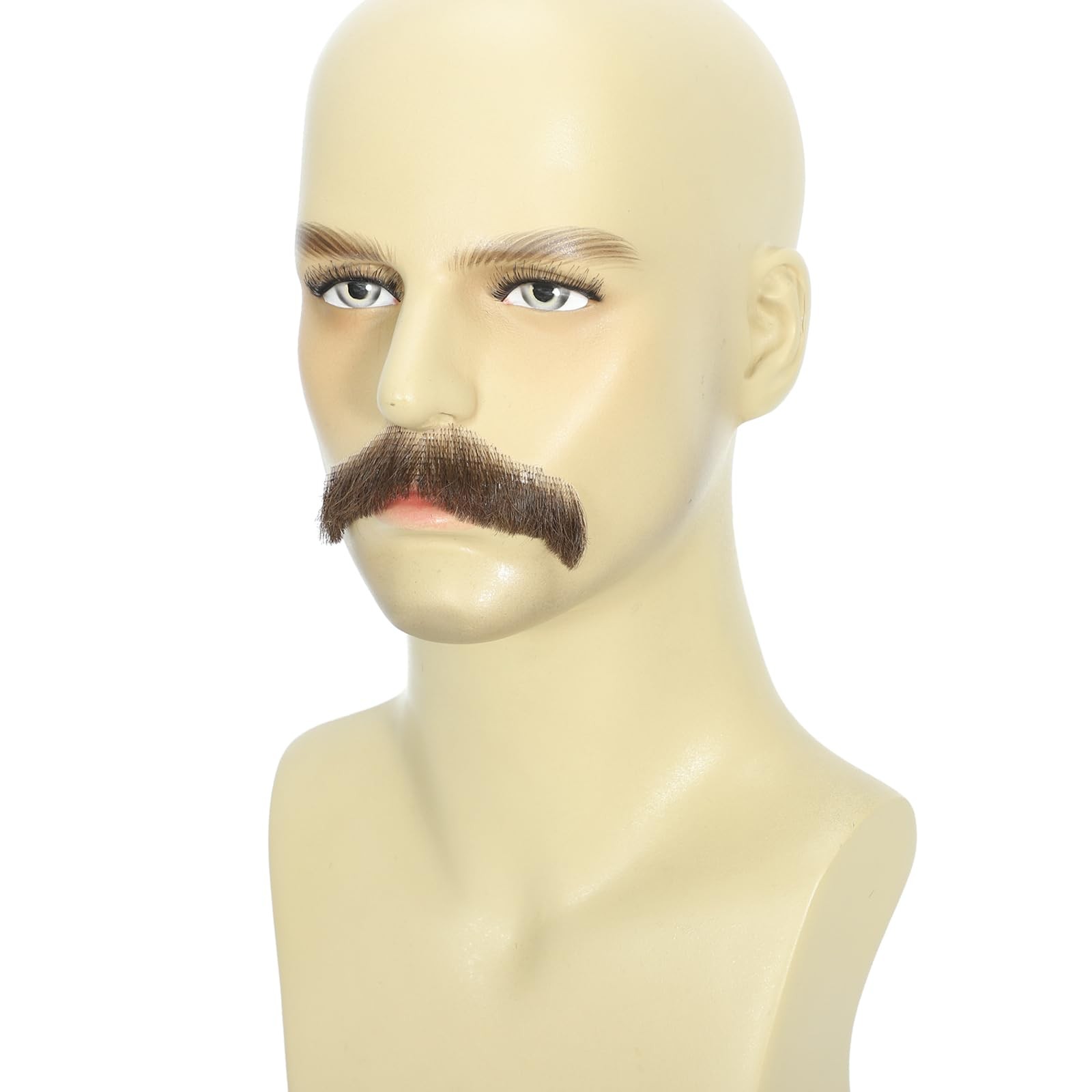 Realistic Human Hair Fake Beard and Mustache for Men Hand Tied Invisible Lace…