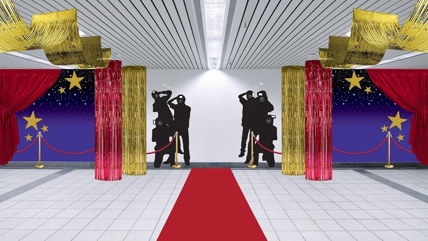 Paparazzi Wall Decor 2pcs Hollywood Backdrop Decorations for Parties