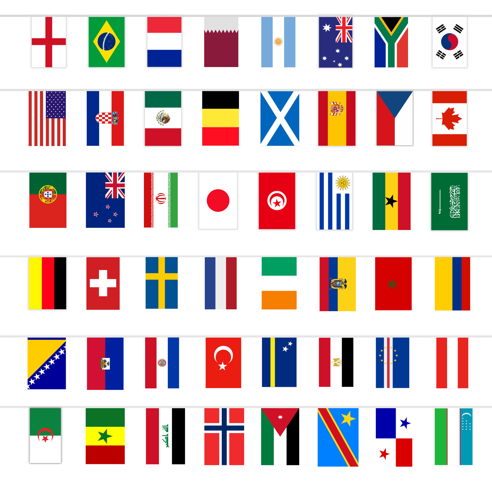 NEW Football World Cup Bunting 15 Metre 48 EXTRA LARGE FLAGS Speedy Delivery