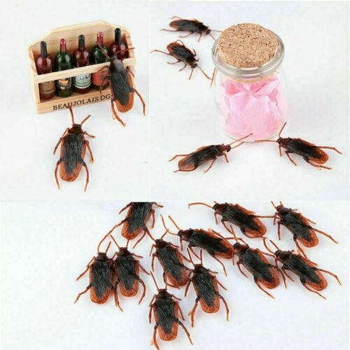 20 Prank Fake Roaches Plastic Cockroaches Creepy Roach Bugs Party Game Toy Gifts