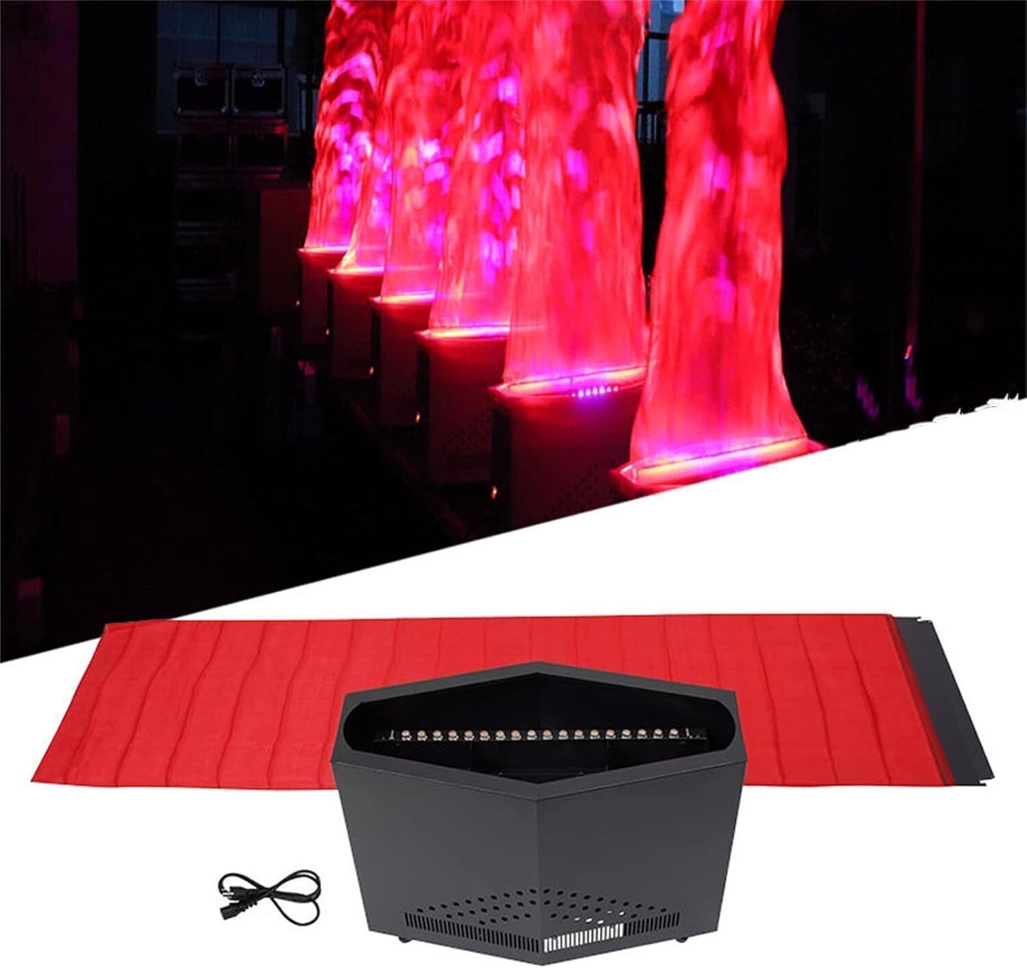 1.8M Red Flame Light Simulated Campfire Light Fake Flame Lamp Effect Decor US