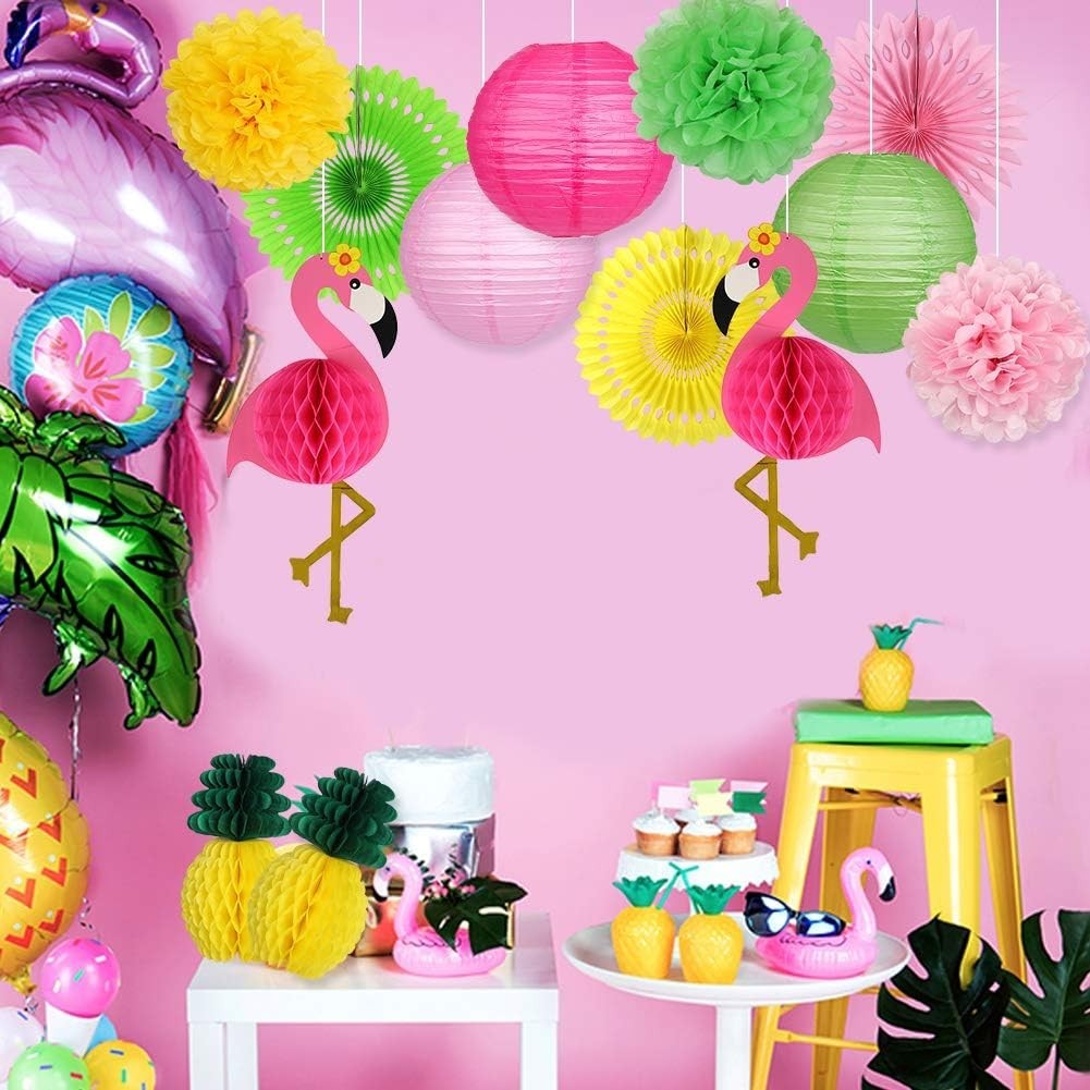 Flamingo Party Supplies, Hawaiian Party Decorations Flamingo and Pineapple Ho…