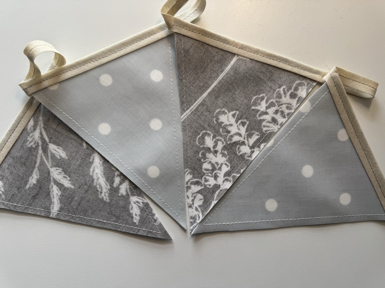 Handmade Oilcloth Bunting – Garden/Home Contemporary – 1 Meter Double Sided