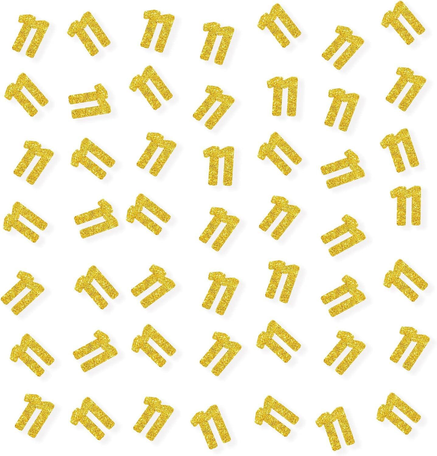 Set of 100 Number 11 Confetti, Gold Glitter 11 Paper Scatter, 11Th Birthday Part