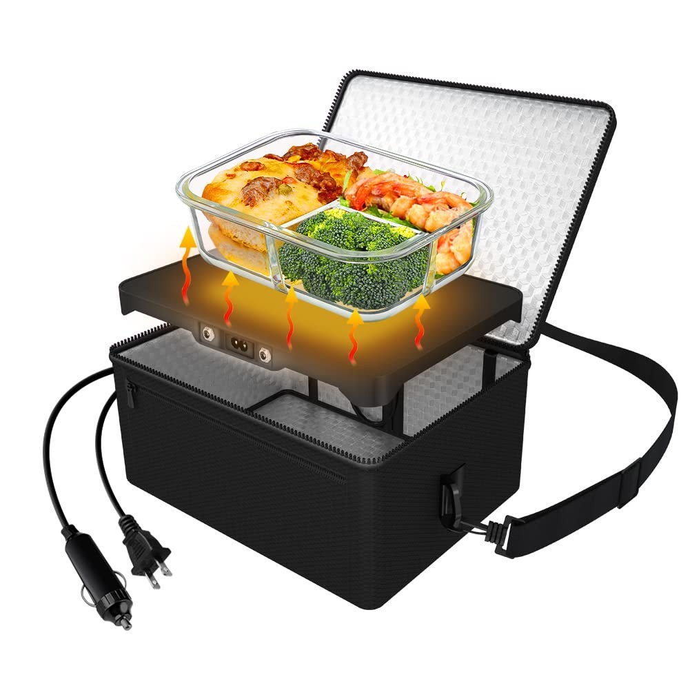 Portable Oven, 12V 24V 110V Car Food Warmer Portable Personal Mini Oven Electric