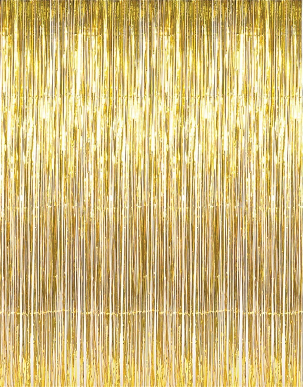 3.2 Ft X 9.8 Ft Metallic Tinsel Foil Fringe Curtains Party Photo Backdrop Party