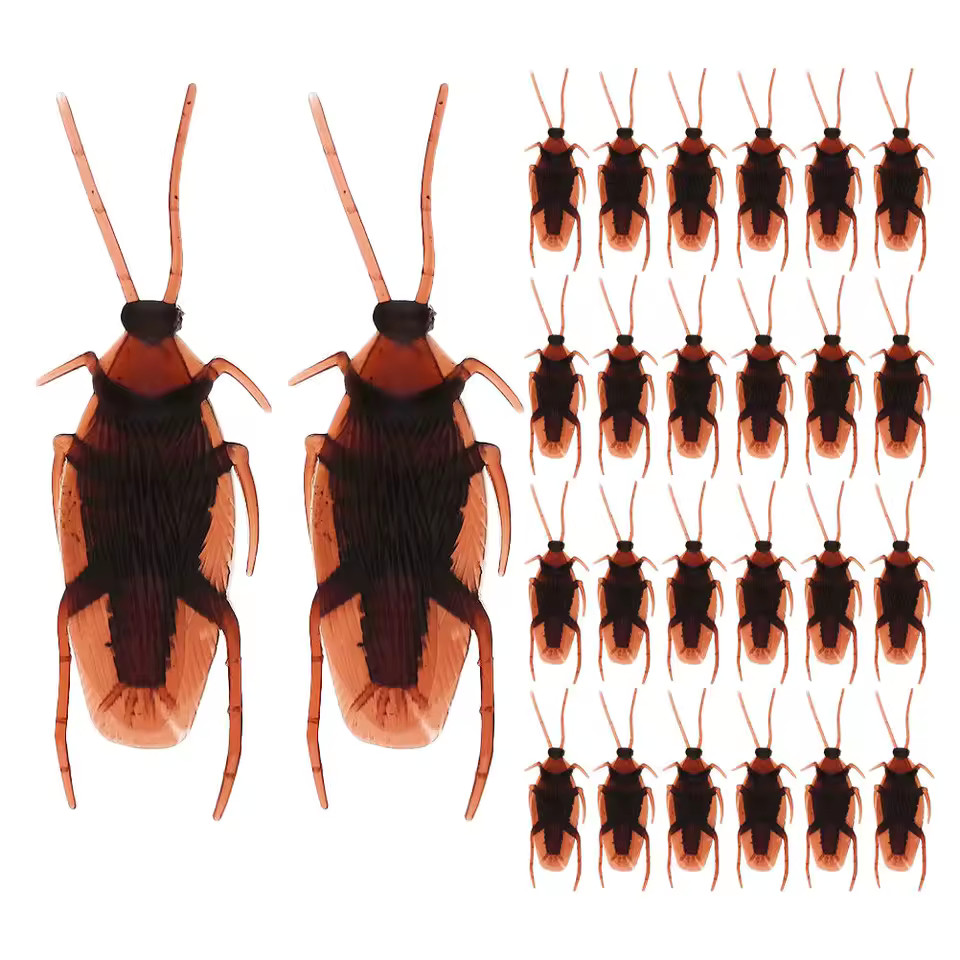 40PCS Realistic Fake Cockroaches – Scary Prank Props for Halloween Party Decor