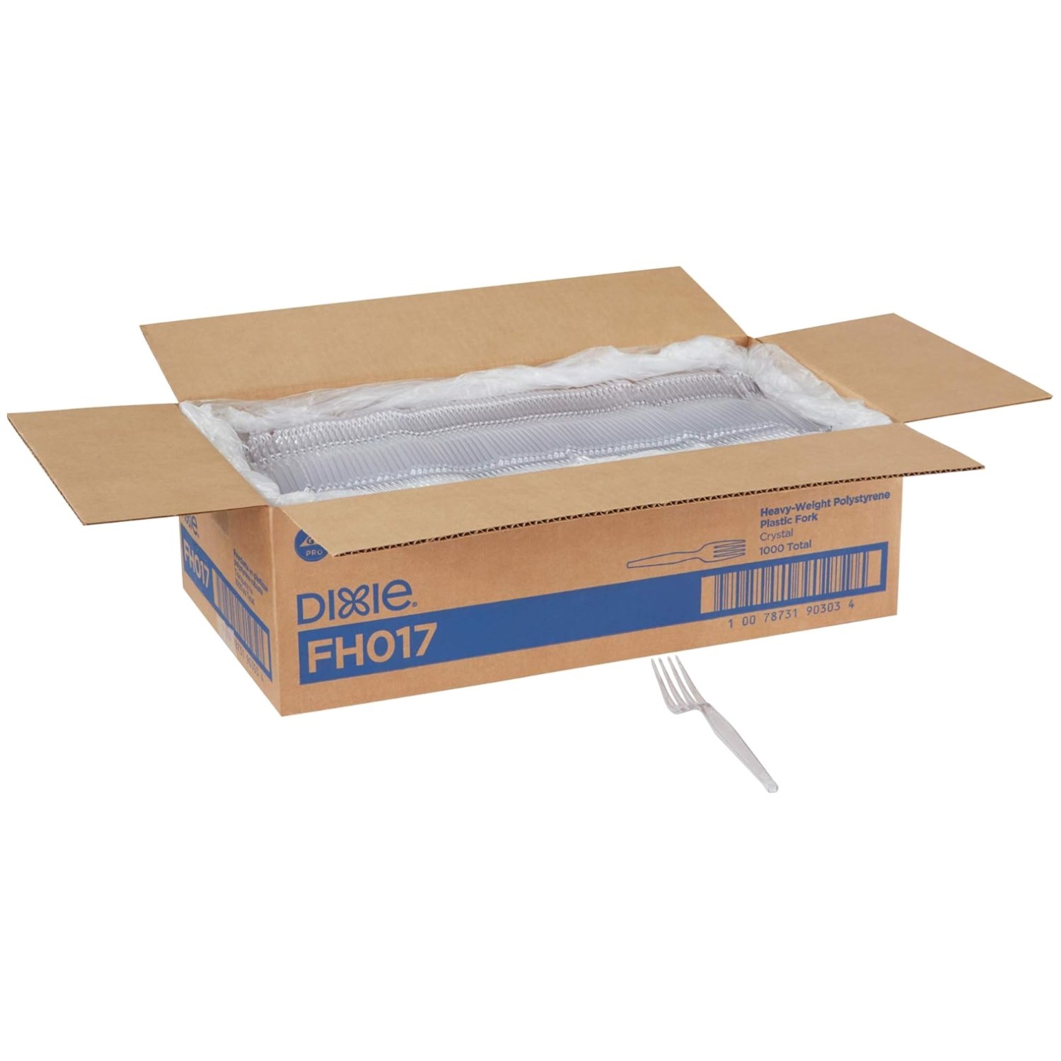 Heavy-Weight Polystyrene Forks, Clear, 1000 Ct