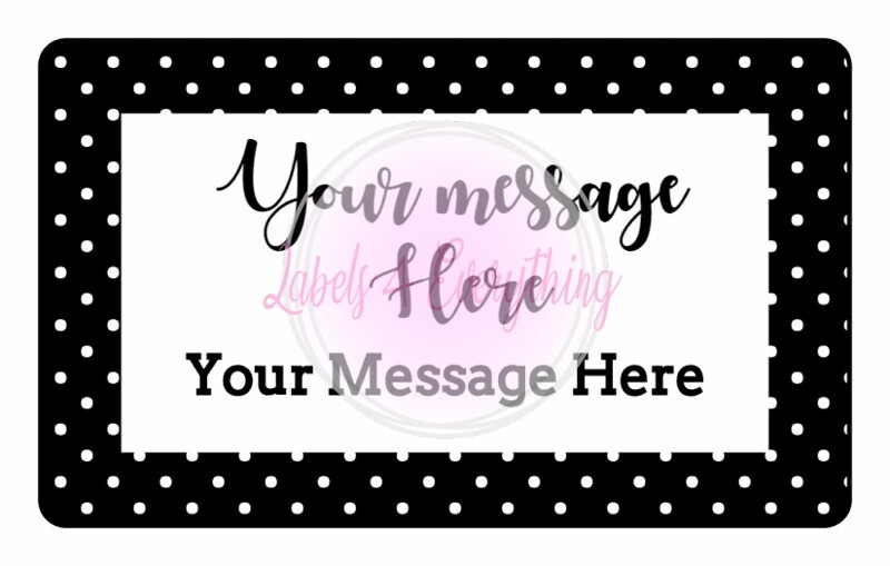 Personalised Polka Dot Rectangle Stickers Gift Seals Tag Sweet Cone Bag Box