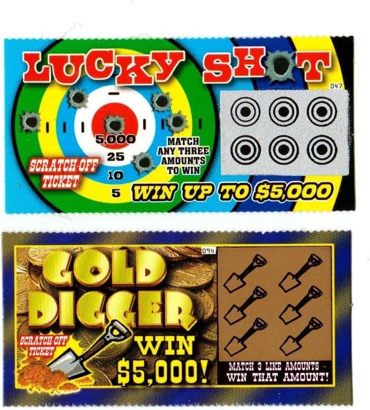 5 Phony Fake All Winning Scratch Off Lottery Tickets -Joke- Prank- Gag