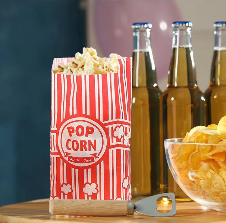 150Pcs Popcorn Paper Bags Retro Popcorn Bags for Party Snack Movie Night