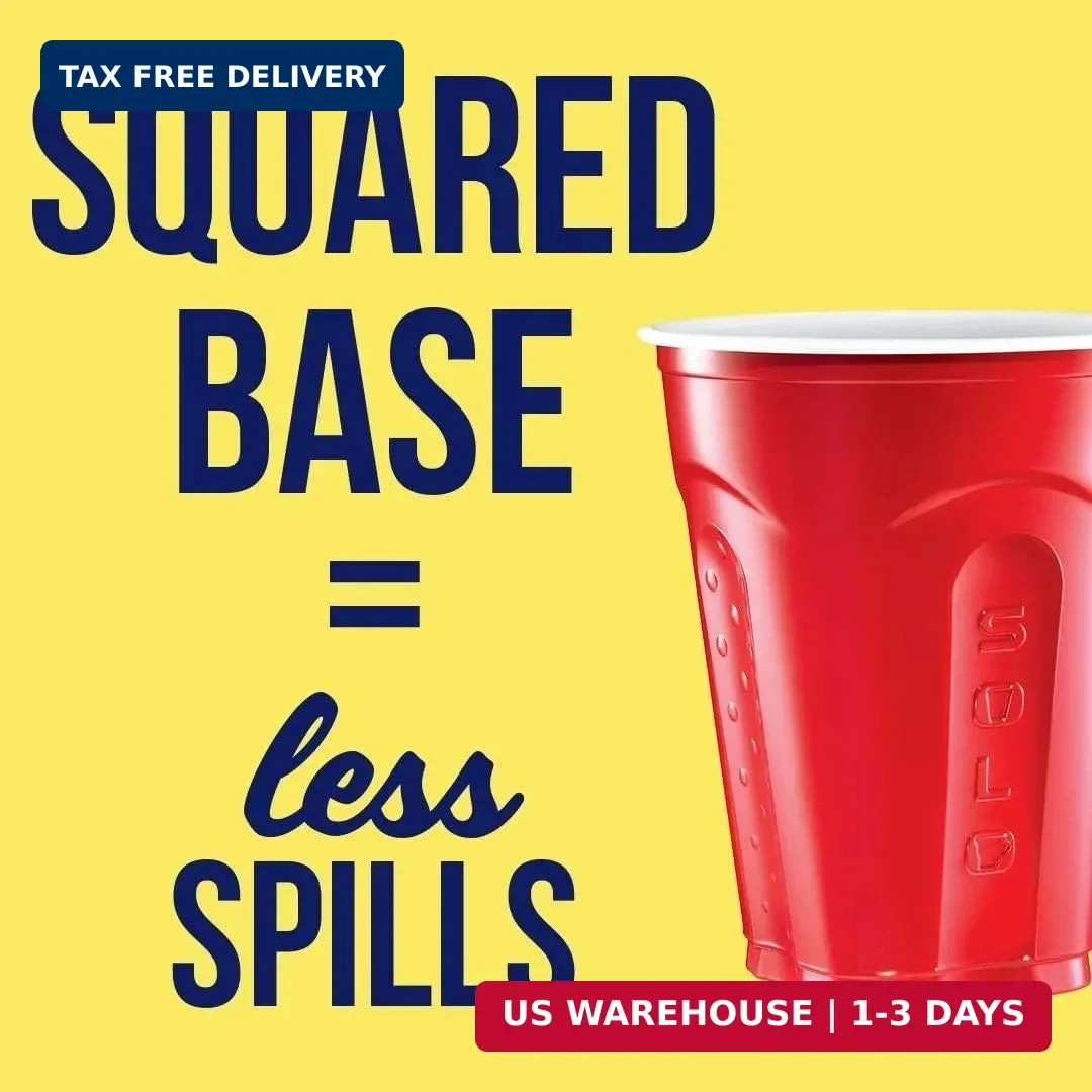 SOLO Cup Company Red Squared Plastic Party, 18 Ounce, 200 Count, 50 Count (Pack