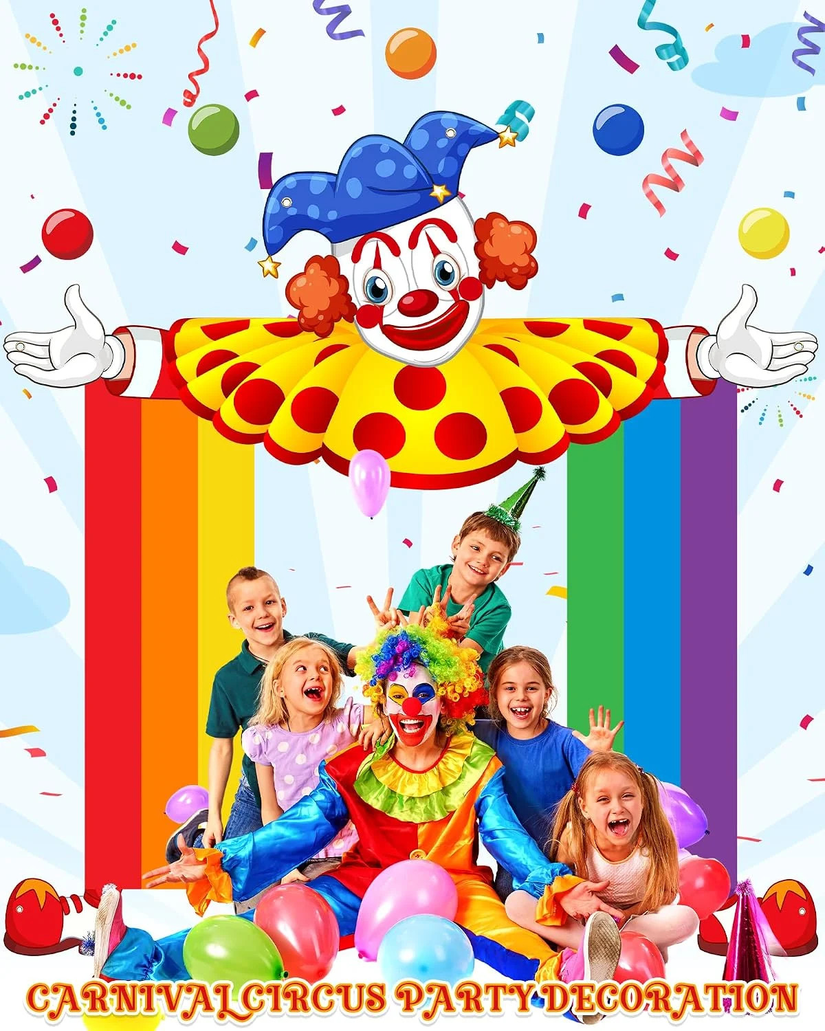 Mindsoft 3 Pcs Carnival Circus Party Decorations Circus Clown Birthday Decor Doo