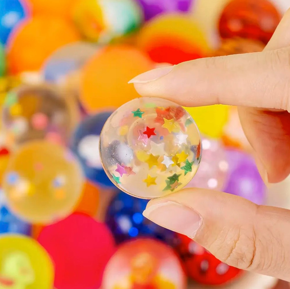 10pcs Bouncy Ball Toys Kids Party Favor Rubber Bounce Balls