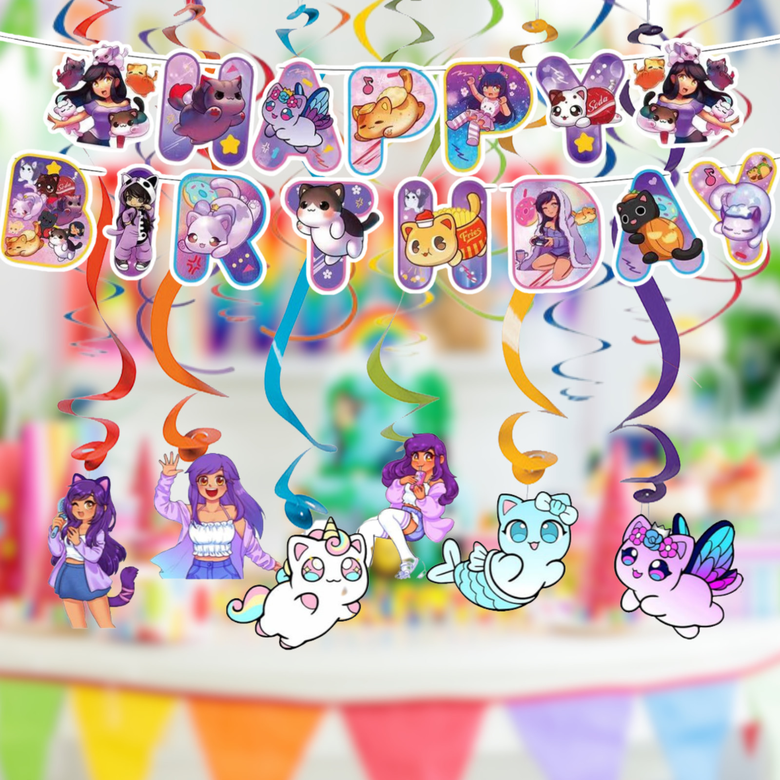 Aphmau TABLEWAR birthday party supplies favor centerpiece decoration event theme