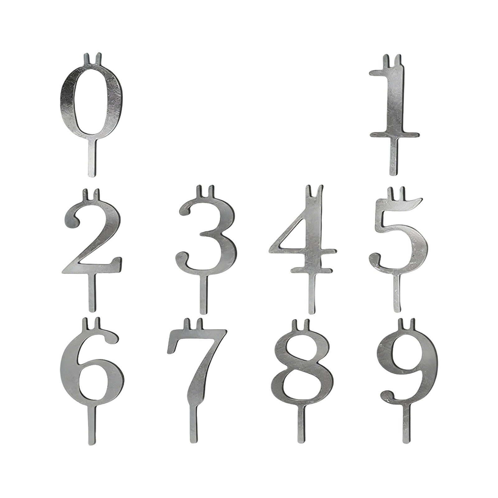 Reusable Number Birthday Candle Holder Set Metal Number 0~9 Cakes Candle Holders