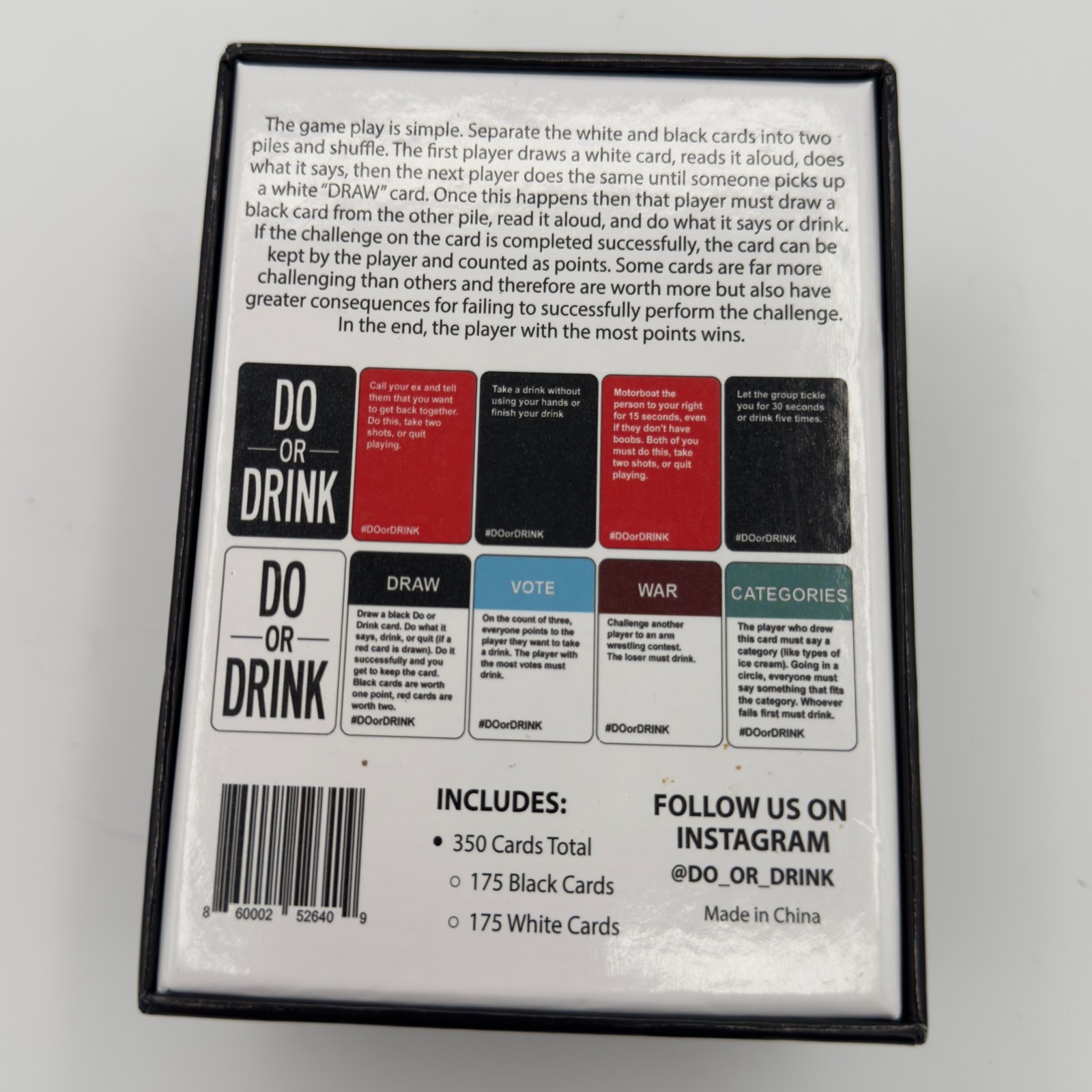Do or Drink Party Card Game 350 Cards Adult Drinking Game – Open Box New