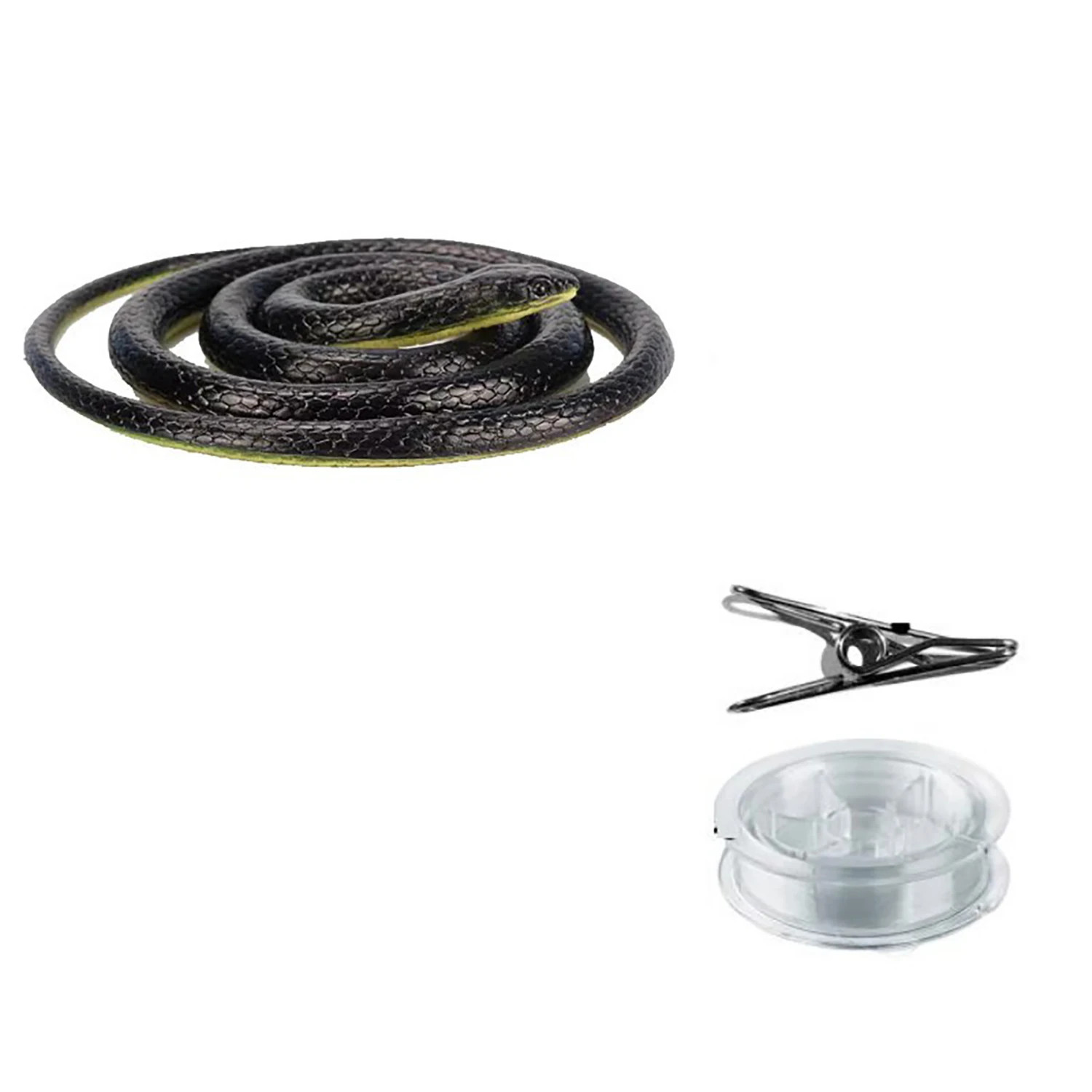 Realistic Rubber Snake Prank, Fake Snake with Rope and Clip for Joking, Funny Pr