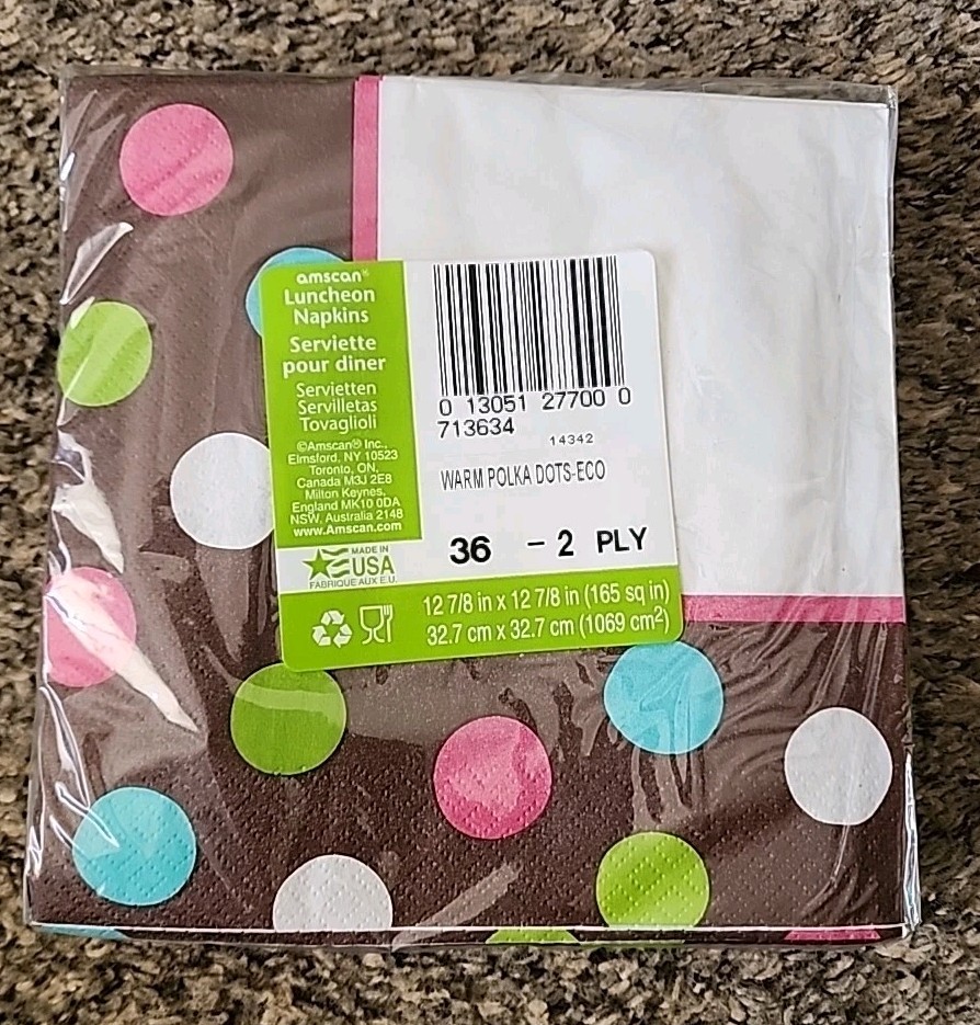 Eco Party Warm Polka Dots Party Pack Napkins Tablecover Plates Any Occasion