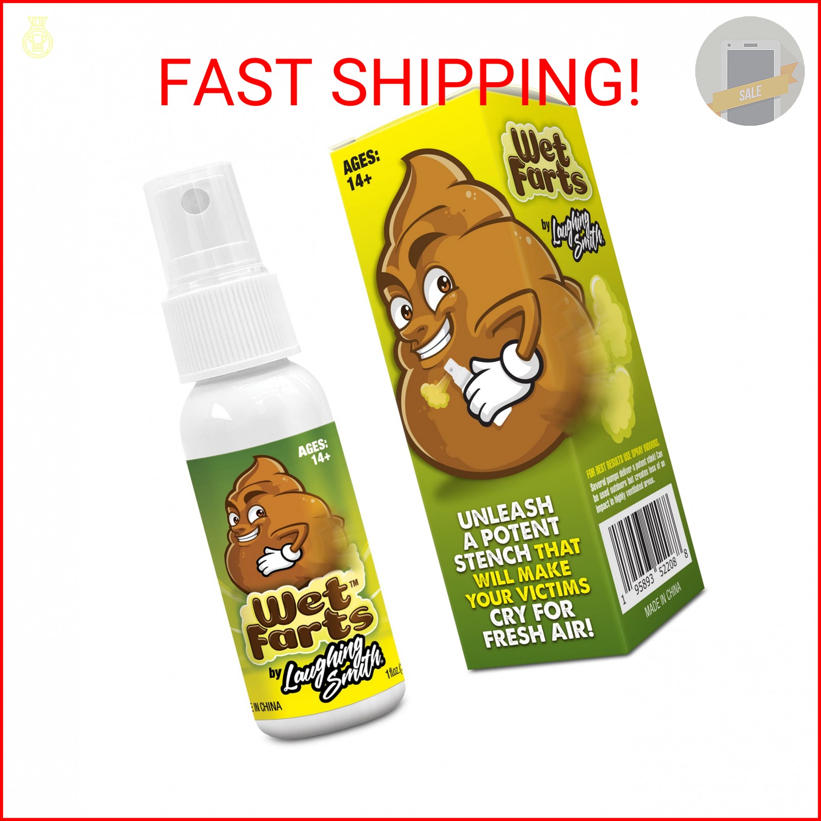Laughing Smith – Wet Farts – Potent Stink Spray – Extra Strong Stink – Hilarious