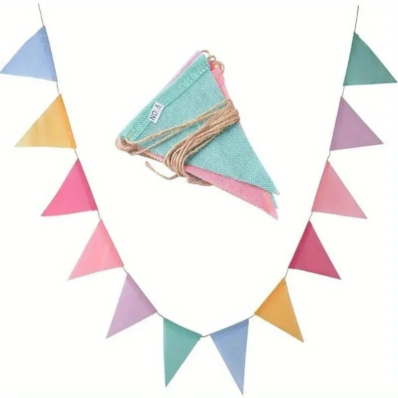 4M Triangle Flags Bunting Banner Pennant Festival Wedding Party Garden Decor NEW