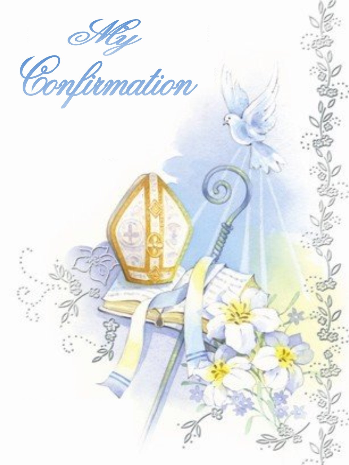 CONFIRMATION EDIBLE CAKE PHOTO IMAGE PERSONALIZED/CUSTOM(ENGLISH/SPANISH)
