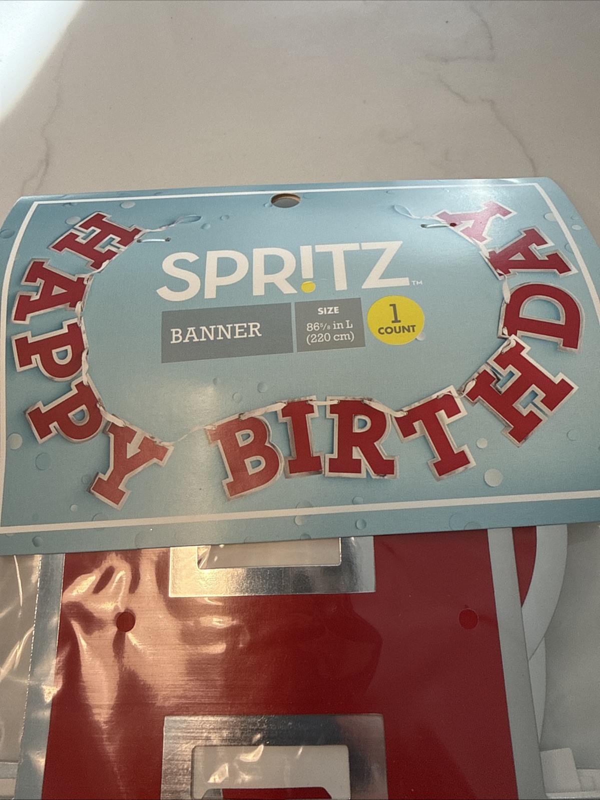 Spritz Happy Birthday Banner Multi Color Red Banner Large