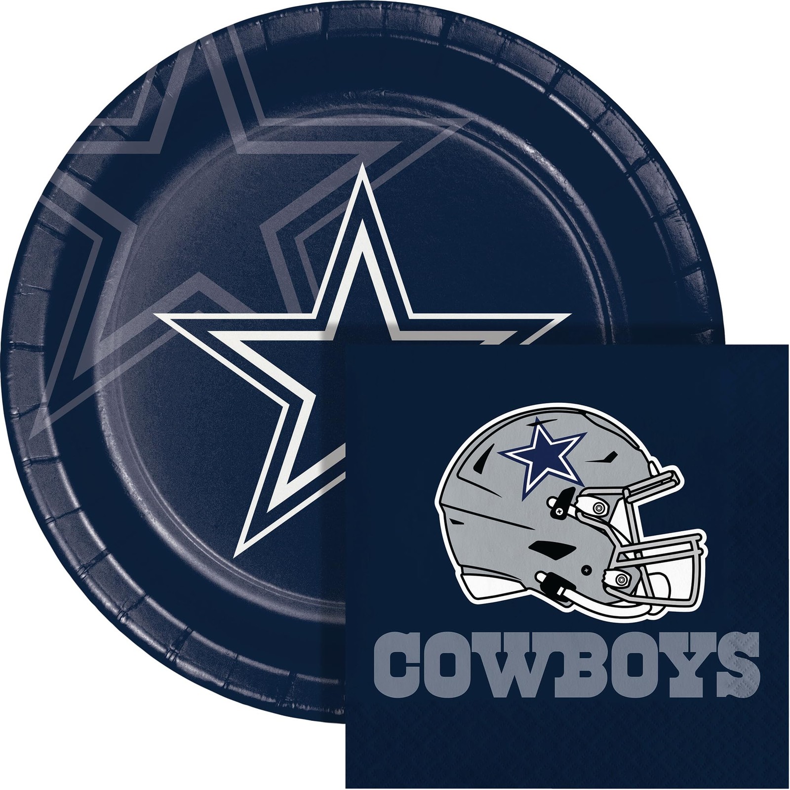 Dallas Cowboys Paper Plate and Napkin Party Kit, 72 ct, Officially Licensed