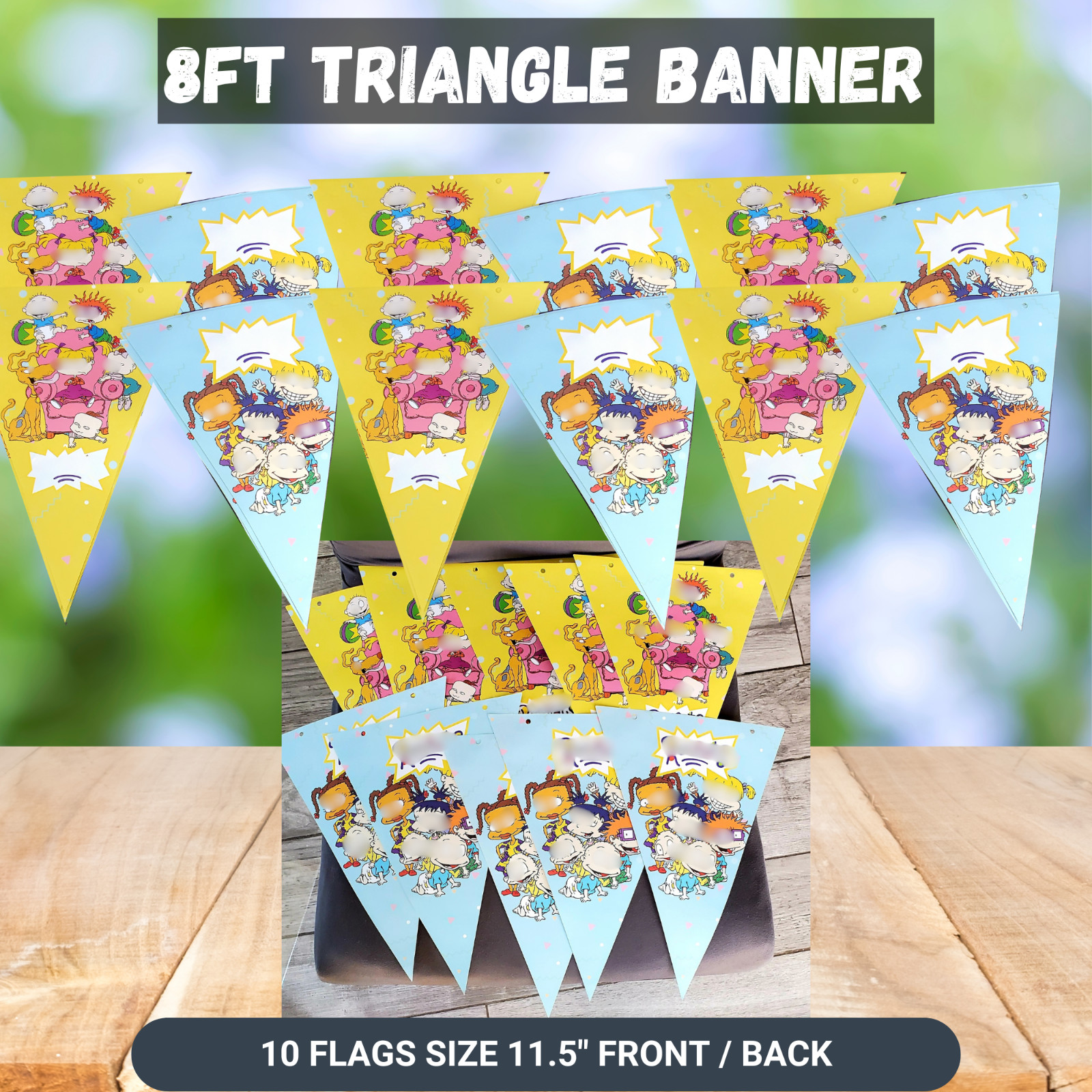 RUGRATS CUPS PLATE BANNER PARTY TABLE COVER SUPPLIES BALLOON CUPCAKE TOPPER CAKE