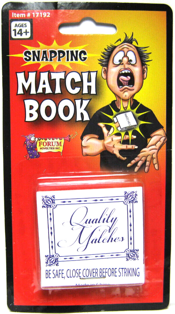 FORUM NOVELTIES – SNAPPING MATCH BOOK – GAG GIFT FUN PARTY JOKE TOY – NEW